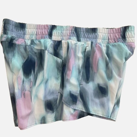 Women's 22 (XXXL) Soft Colorful Blue Teal Stretch Athletic Activewear Plus Short - Picture 3 of 4